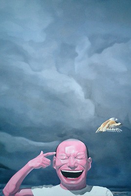 Yue Minjun Black Cloud